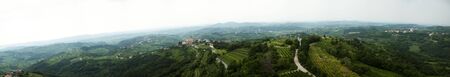 Goriska Brda region panorama in Slovenia with its hills and vineyardsの写真素材