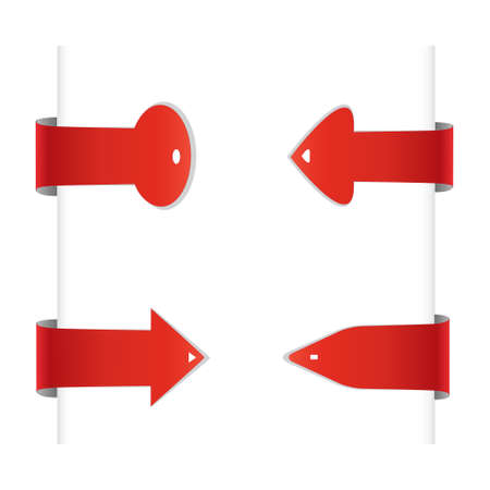 Red labels, arrows. のイラスト素材
