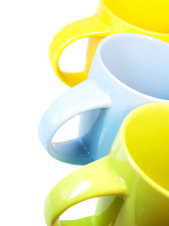 Cups on a white background
