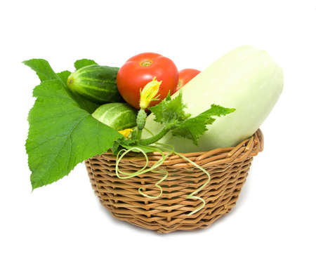 Vegetables in a basketの写真素材