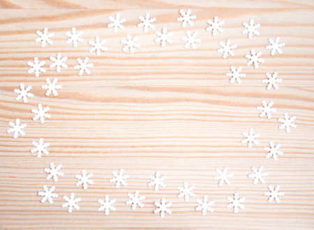Christmas frame with christmas snowflakes decorationの写真素材