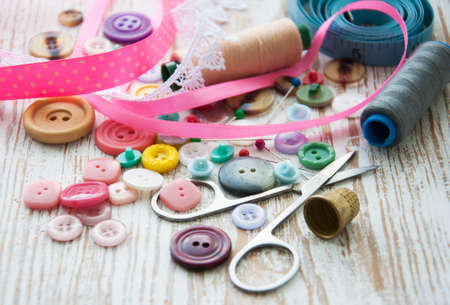 Accessory of the tailor - sewing backgroundの写真素材