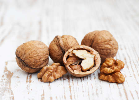 Walnuts   on a wooden  background