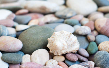 Colorful stones  on the beach - nature background