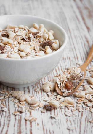 Breakfast Stills:  Bowl of Cereals with Raisinの写真素材