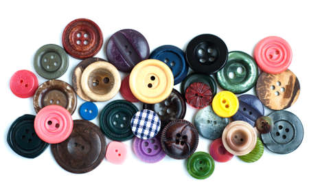 Mixed  Sewing Buttons on a white background