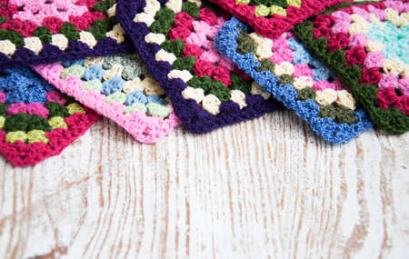 Knitted  Detail for Crochet Blankets - granny Squaresの写真素材