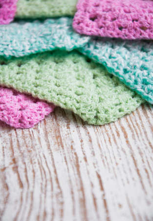 Knitted  Detail for Crochet Blankets - granny Squaresの写真素材