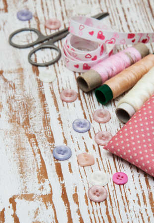 Accessory of the tailor - sewing backgroundの写真素材