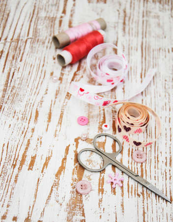 Accessory of the tailor - sewing backgroundの写真素材