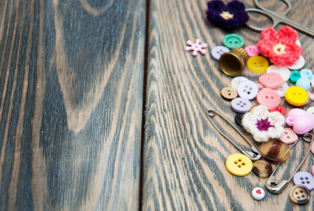 Accessory of the tailor - sewing background