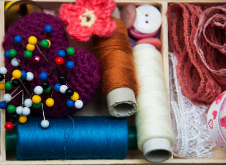 thread and material for handicrafts in box