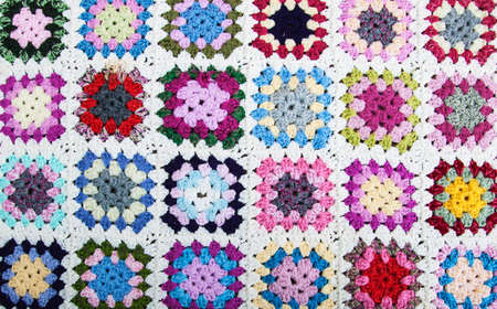 blanket made of granny squares - home craft