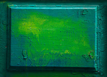 vintage natural wood door - green wooden backgroundの写真素材