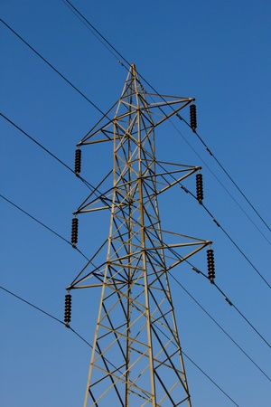 Transmission Tower In Blue Skyの写真素材
