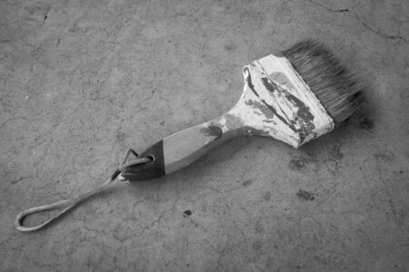 Old Paint Brush On Floorの写真素材