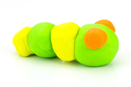 Worm Plasticine On White Backgroundの写真素材
