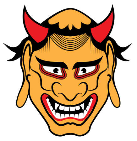 japanese ghost maskのイラスト素材