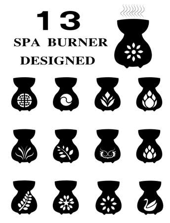 new design of Spa Burner Icons with White Backgroundのイラスト素材