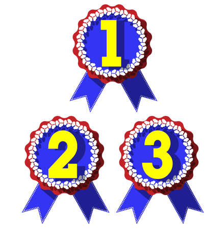 Victory Prize Award  first, secoud and third vector のイラスト素材