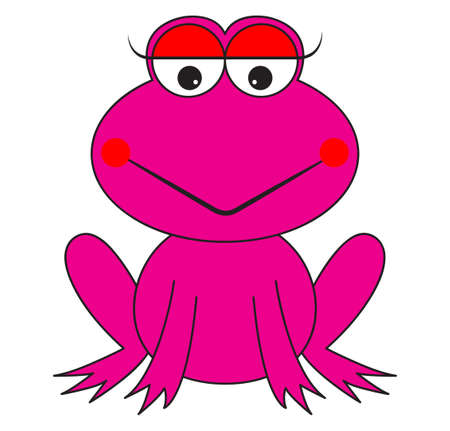 pink frog cartoon isolated on white backgroundのイラスト素材