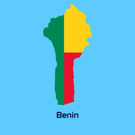 vector map of    Benin   with flag textureのイラスト素材