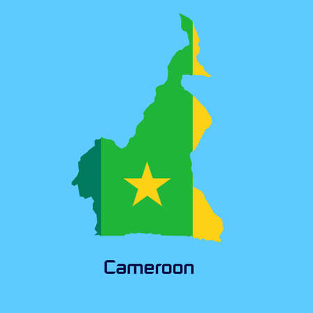 vector map of  Cameroon with flag textureのイラスト素材