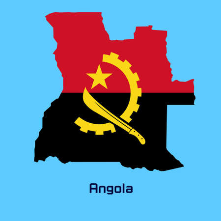 vector map of    Angola   with flag textureのイラスト素材