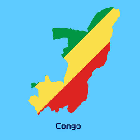 vector map of Congo  with flag textureのイラスト素材