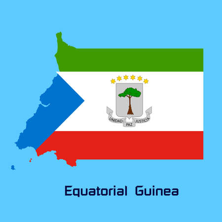 vector map of Equatorial Guinea with flag textureのイラスト素材