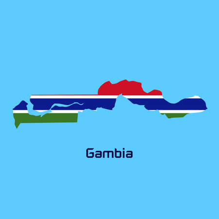 vector map of Gambia  with flag textureのイラスト素材