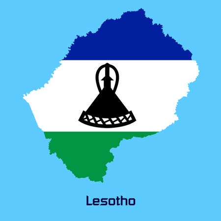 vector map of Lesotho with flag textureのイラスト素材