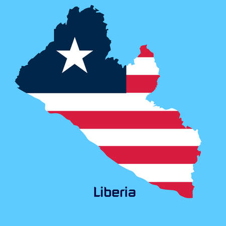vector map of Liberia  with flag textureのイラスト素材