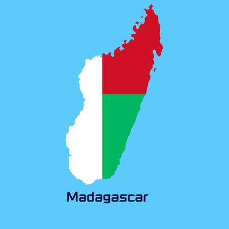 vector map of Madagascar  with flag textureのイラスト素材
