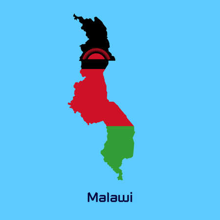 vector map of Malawi  with flag textureのイラスト素材