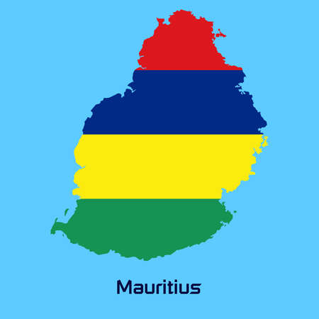 vector map of Mauritius  with flag textureのイラスト素材