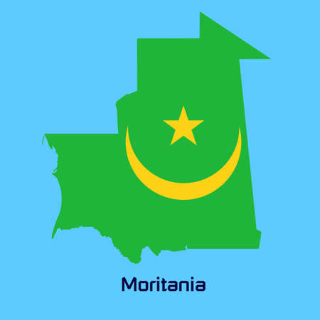 vector map of Moritania with flag textureのイラスト素材