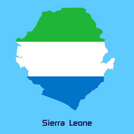 vector map of Sierra Leone  with flag textureのイラスト素材