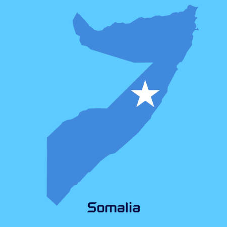 vector map of Somalia  with flag textureのイラスト素材