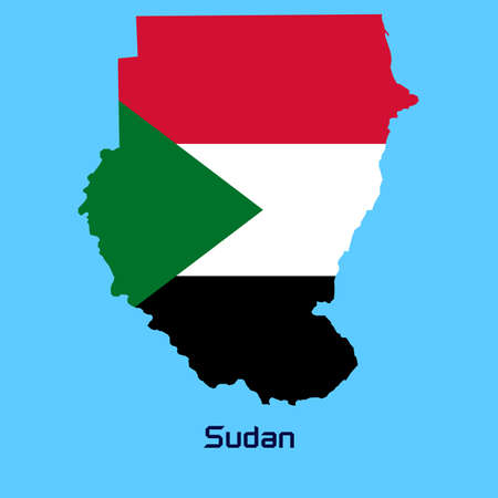 vector map of Sudan  with flag textureのイラスト素材