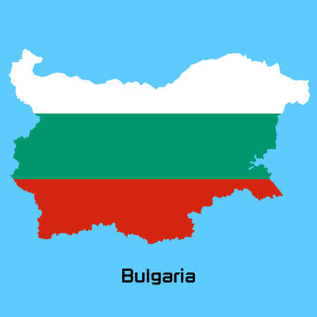 vector map of Bulgaria  with flag textureのイラスト素材