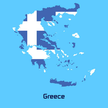 vector map of greece  with flag textureのイラスト素材