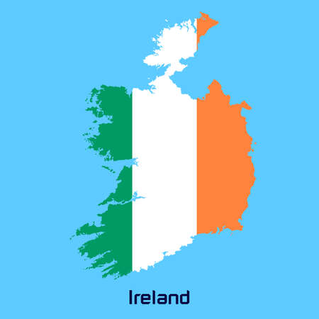 vector map of  Ireland  with flag textureのイラスト素材
