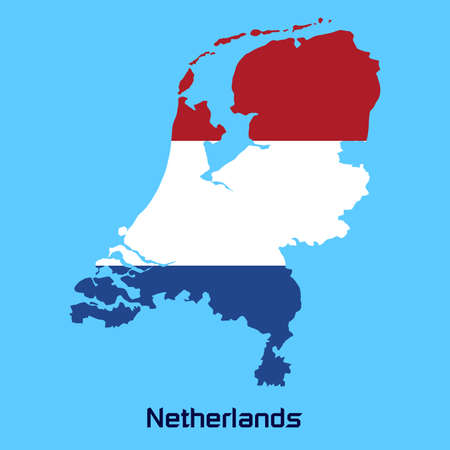 vector map of  Netherlands  with flag textureのイラスト素材