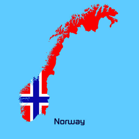 vector map of Norway  with flag textureのイラスト素材