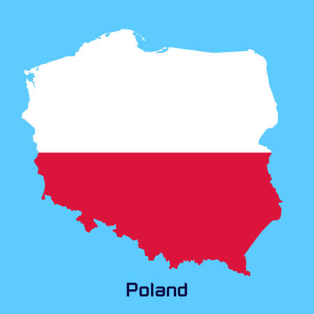 vector map of  Poland   with flag textureのイラスト素材