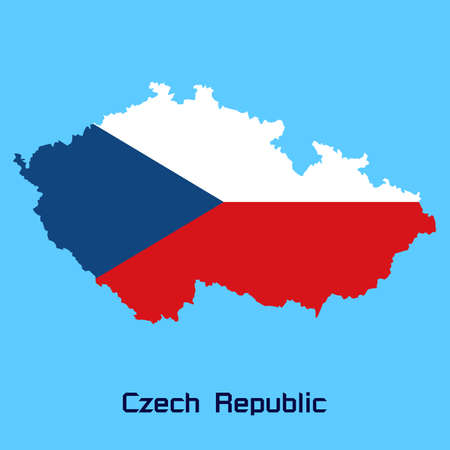 vector map of Czech Republic  with flag textureのイラスト素材