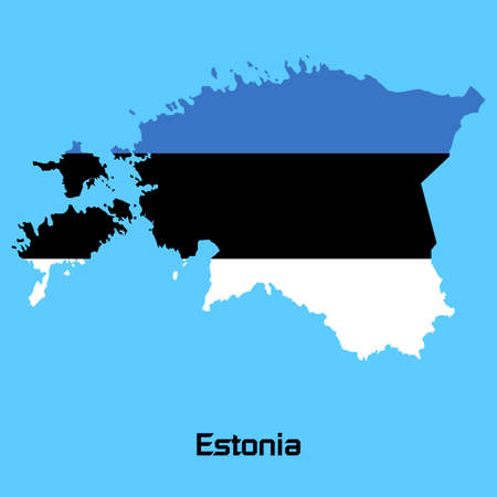 vector map of Estonia  with flag textureのイラスト素材