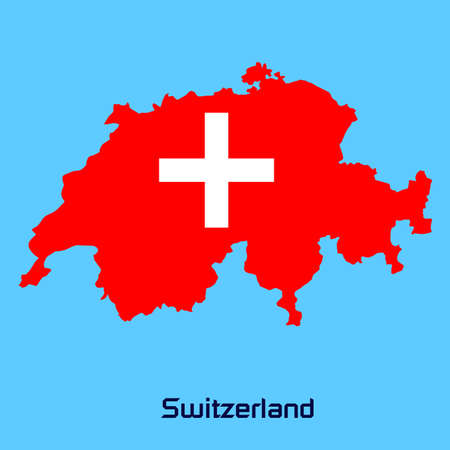 vector map of Switzerland  with flag textureのイラスト素材
