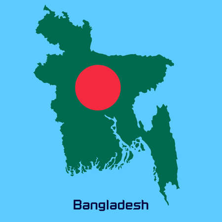 vector map of   Bangladesh  with flag textureのイラスト素材